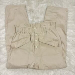 BDG - Paper-Bag Waist Painter Cargo Pants - EUC - Small P Cream Urban Outfitters